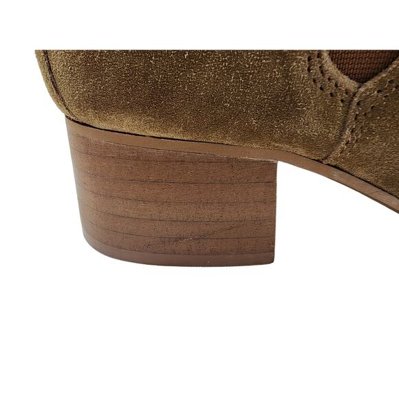 NEW Topshop Womens Barley Tan Suede Heeled Ankle Booties sz 39 (8.5 US) Chelsea - Picture 6 of 8